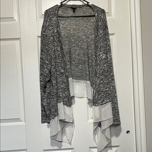 Torrid Gray and White Women's Cardigan